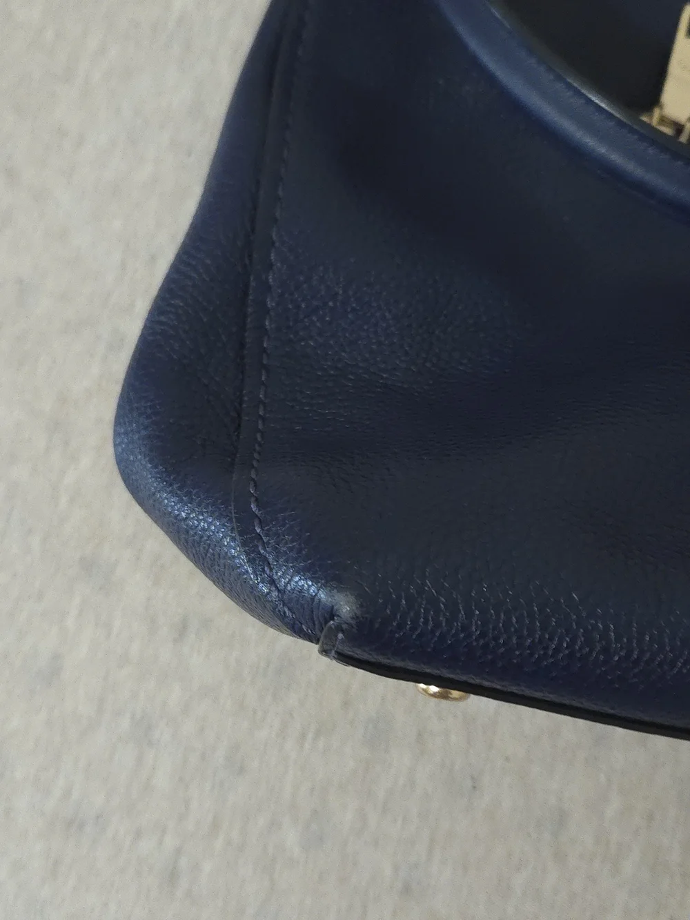 Coach Navy Leather Shoulder Bag